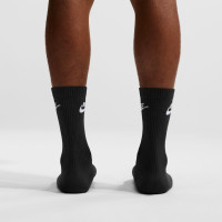 Nike Elevated Everyday Crew Sokken 3-Pack Zwart Wit