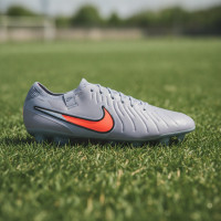 Nike Tiempo Legend Elite 10 IJzeren-Nop Voetbalschoenen (SG) Anti-Clog Lichtblauw Felrood Zwart