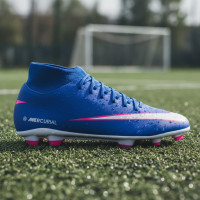Nike Mercurial Club Superfly 10 Gras / Kunstgras Voetbalschoenen (MG) Blauw Wit Felroze