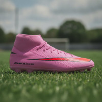 Nike Zoom Mercurial Superfly Academy 10 Iron Nop Football Boots (SG) Anti-Clog Pink Bright Red Light Blue