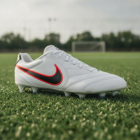 Nike Tiempo Pro Ligera Gras Voetbalschoenen (FG) Wit Zwart Felrood