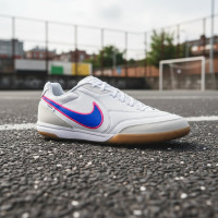 Nike Tiempo Straatvoetbalschoenen Streetgato Wit Blauw Felroze