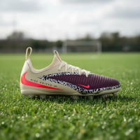 Nike Phantom 6 Academy Low Gras / Kunstgras Voetbalschoenen (MG) Kids Gebroken Wit Bordeauxrood Rood