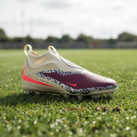 Nike Phantom 6 Academy High Grass/Artificial Grass Football Boots (MG) Kids Off White Burgundy Red