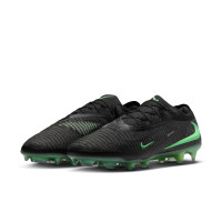 Nike Phantom 6 Low Elite (FG) Gras Voetbalschoenen Zwart Felgroen