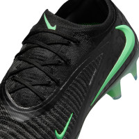 Nike Phantom 6 Low Elite (FG) Gras Voetbalschoenen Zwart Felgroen