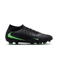 Nike Phantom 6 High Academy (MG) Gras / Kunstgras Voetbalschoenen Zwart Felgroen