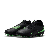 Nike Phantom 6 High Academy (MG) Gras / Kunstgras Voetbalschoenen Zwart Felgroen