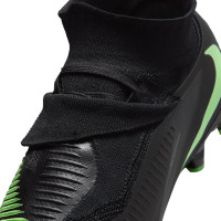Nike Phantom 6 High Pro (FG) Gras Voetbalschoenen Zwart Felgroen