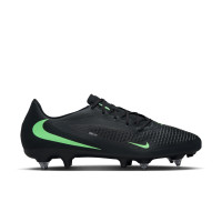 Nike Phantom 6 Low Academy (SG) IJzeren-Nop Voetbalschoenen Anti-Clog Zwart Felgroen