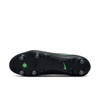 Nike Phantom 6 Low Academy (SG) IJzeren-Nop Voetbalschoenen Anti-Clog Zwart Felgroen
