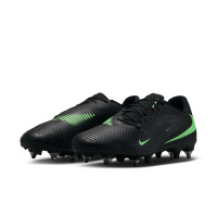 Nike Phantom 6 Low Academy (SG) IJzeren-Nop Voetbalschoenen Anti-Clog Zwart Felgroen