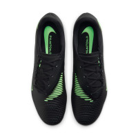 Nike Phantom 6 Low Academy (SG) IJzeren-Nop Voetbalschoenen Anti-Clog Zwart Felgroen