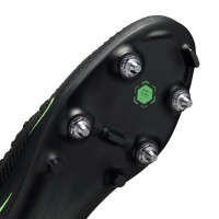 Nike Phantom 6 Low Academy (SG) IJzeren-Nop Voetbalschoenen Anti-Clog Zwart Felgroen