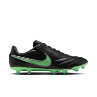 Nike Tiempo Ligera Pro (FG) Gras Voetbalschoenen Zwart Felgroen Zilvergrijs