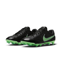 Nike Tiempo Ligera Pro (FG) Gras Voetbalschoenen Zwart Felgroen Zilvergrijs
