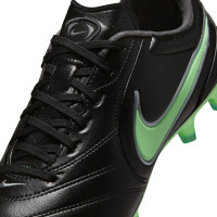 Nike Tiempo Ligera Pro (FG) Gras Voetbalschoenen Zwart Felgroen Zilvergrijs