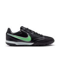 Nike Tiempo Ligera Pro (TF) Turf Football Boots Black Bright Green Silver Grey