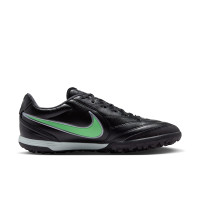 Nike Tiempo Ligera Pro (TF) Turf Football Boots Black Bright Green Silver Grey