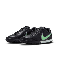 Nike Tiempo Ligera Pro (TF) Turf Football Boots Black Bright Green Silver Grey