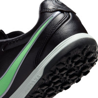 Nike Tiempo Ligera Pro (TF) Turf Football Boots Black Bright Green Silver Grey