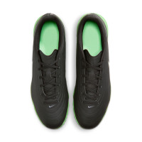 Nike Tiempo Maestro Club (TF) Turf Football Boots Black Bright Green Silver Grey