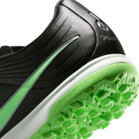Nike Tiempo Maestro Academy (TF) Turf Voetbalschoenen Zwart Felgroen Zilvergrijs