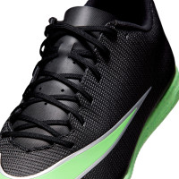 Nike Mercurial Vapor 17 Club (IN) Zaalvoetbalschoenen Zwart Felgroen Zilvergrijs