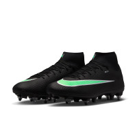 Nike Mercurial Superfly 11 Academy (SG) Iron Stud Anti-Clog Football Boots Black Bright Green Silver Grey