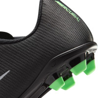 Nike Mercurial Vapor 17 Club (MG) Gras / Kunstgras Voetbalschoenen Kids Zwart Felgroen Zilvergrijs