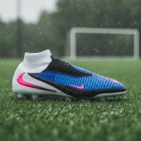 Nike Phantom 6 Elite High IJzeren-Nop Voetbalschoenen (SG) Pro Player Blauw Felroze Wit