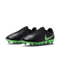 Nike Tiempo Academy Maestro (SG) IJzeren-Nop Voetbalschoenen Anti-Clog Zwart Felgroen Zilvergrijs