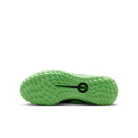 Nike Tiempo Maestro Club (TF) Turf Voetbalschoenen Kids Zwart Felgroen Zilvergrijs