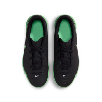 Nike Tiempo Maestro Club (TF) Turf Voetbalschoenen Kids Zwart Felgroen Zilvergrijs