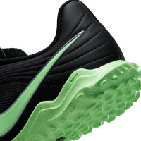 Nike Tiempo Maestro Club (TF) Turf Voetbalschoenen Kids Zwart Felgroen Zilvergrijs