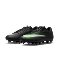 Nike Mercurial Vapor 17 Academy (SG) Iron Stud Anti-Clog Football Boots Black Bright Green Silver Grey