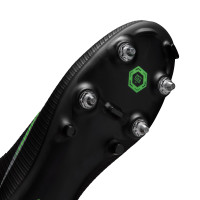 Nike Mercurial Vapor 17 Academy (SG) Iron Stud Anti-Clog Football Boots Black Bright Green Silver Grey
