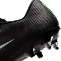 Nike Mercurial Vapor 17 Academy (SG) Iron Stud Anti-Clog Football Boots Black Bright Green Silver Grey