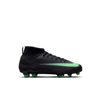 Nike Mercurial Superfly 11 Club (MG) Gras / Kunstgras Voetbalschoenen Peuters/Kleuters Zwart Felgroen Zilvergrijs