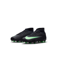 Nike Mercurial Superfly 11 Club (MG) Gras / Kunstgras Voetbalschoenen Peuters/Kleuters Zwart Felgroen Zilvergrijs