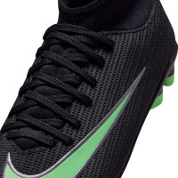 Nike Mercurial Superfly 11 Club (MG) Gras / Kunstgras Voetbalschoenen Peuters/Kleuters Zwart Felgroen Zilvergrijs
