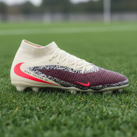 Nike Phantom 6 High Academy Gras / Kunstgras Voetbalschoenen (MG) Gebroken Wit Bordeauxrood Rood