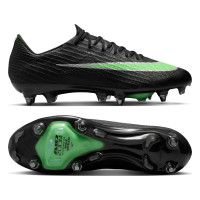 Nike Zoom Mercurial Superfly 11 Elite (SG) Iron Stud Football Boots Black Bright Green Silver Grey
