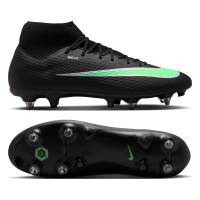 Nike Mercurial Superfly 11 Academy (SG) Iron Stud Anti-Clog Football Boots Black Bright Green Silver Grey