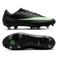 Nike Mercurial Vapor 17 Academy (SG) Iron Stud Anti-Clog Football Boots Black Bright Green Silver Grey
