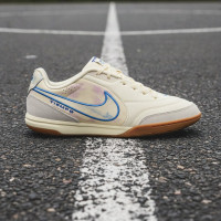 Nike Tiempo Straatvoetbalschoenen Streetgato Gebroken Wit Blauw Donkerblauw Roze