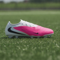 Nike Phantom 6 Low Pro (FG) Gras Voetbalschoenen Wit Felroze Zwart