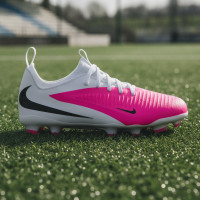 Nike Phantom 6 Low Academy (MG) Grass/Artificial Grass Football Boots Kids White Hot Pink Black