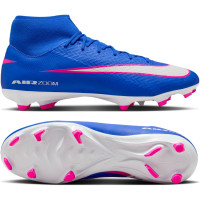 Nike Zoom Mercurial Academy Superfly 10 Gras / Kunstgras Voetbalschoenen (MG) Blauw Wit Felroze