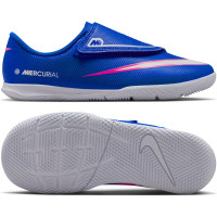 Nike Mercurial Club Vapor 16 Velcro Zaalvoetbalschoenen (IN) Peuters Blauw Wit Felroze
